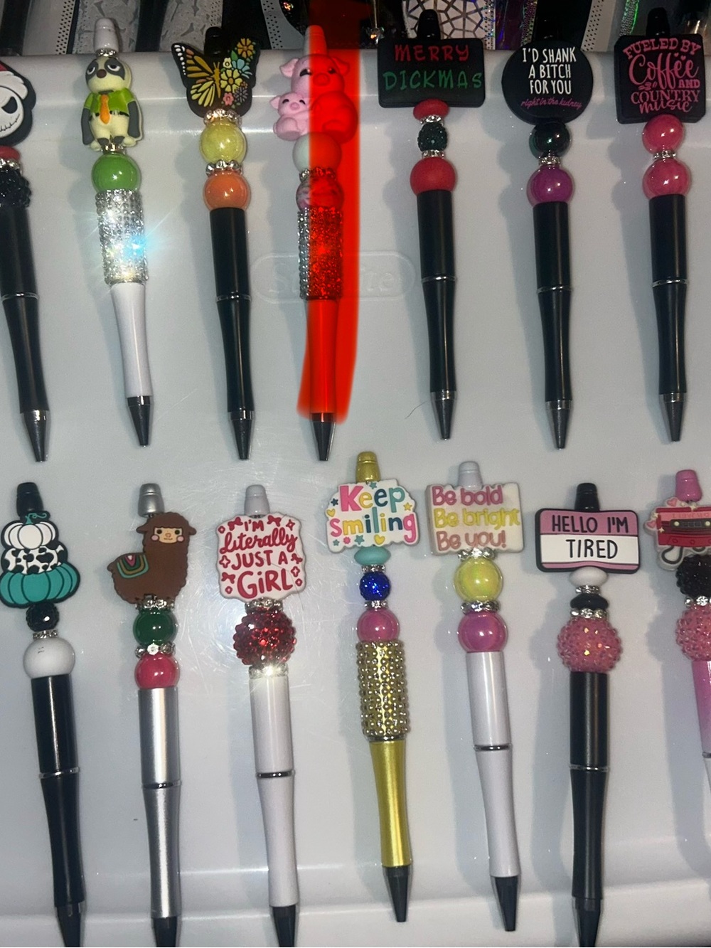 Handmade beaded pen bundle set of 13 pens
